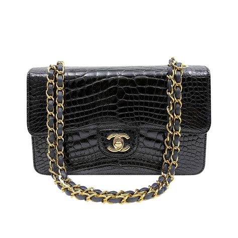 chanel crocodile bagchanel chanel medium silk satin|crocodile chanel purses.